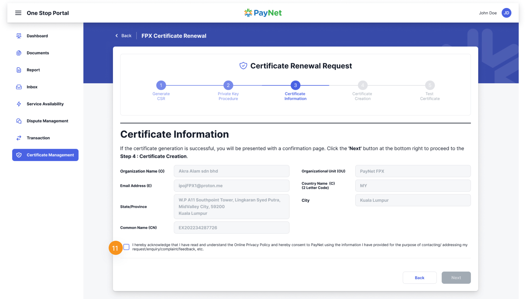 Certificate renewal 07