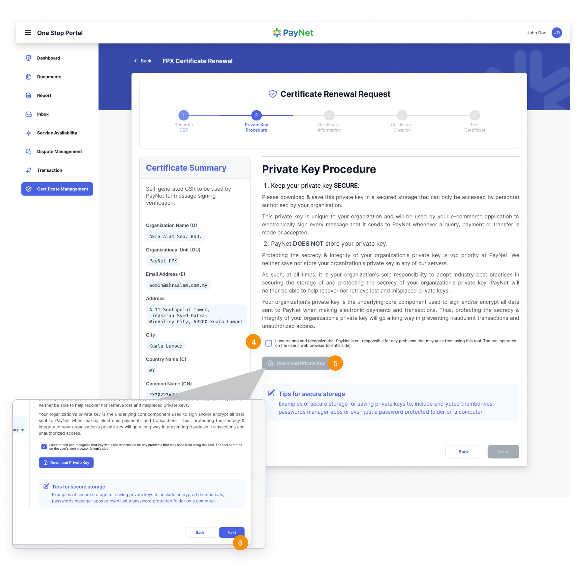 Certificate Signing Request (CSR) Procedure Option 1 Step 3