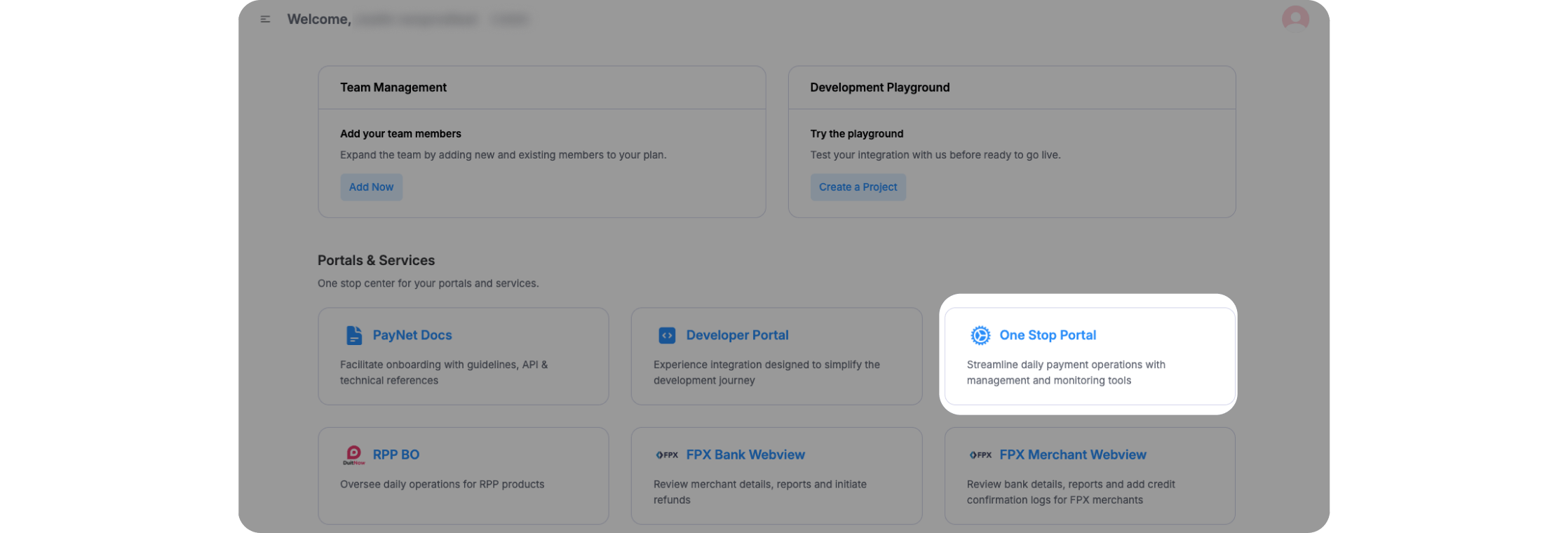 PayNet One Stop Portal Login Page