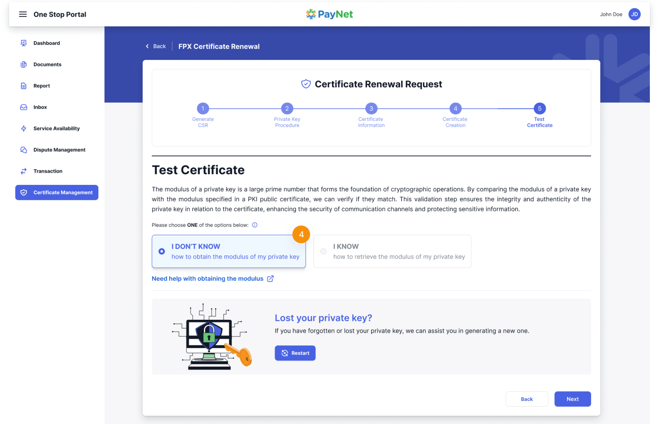 Verifying Certificate Option 1 Step 2